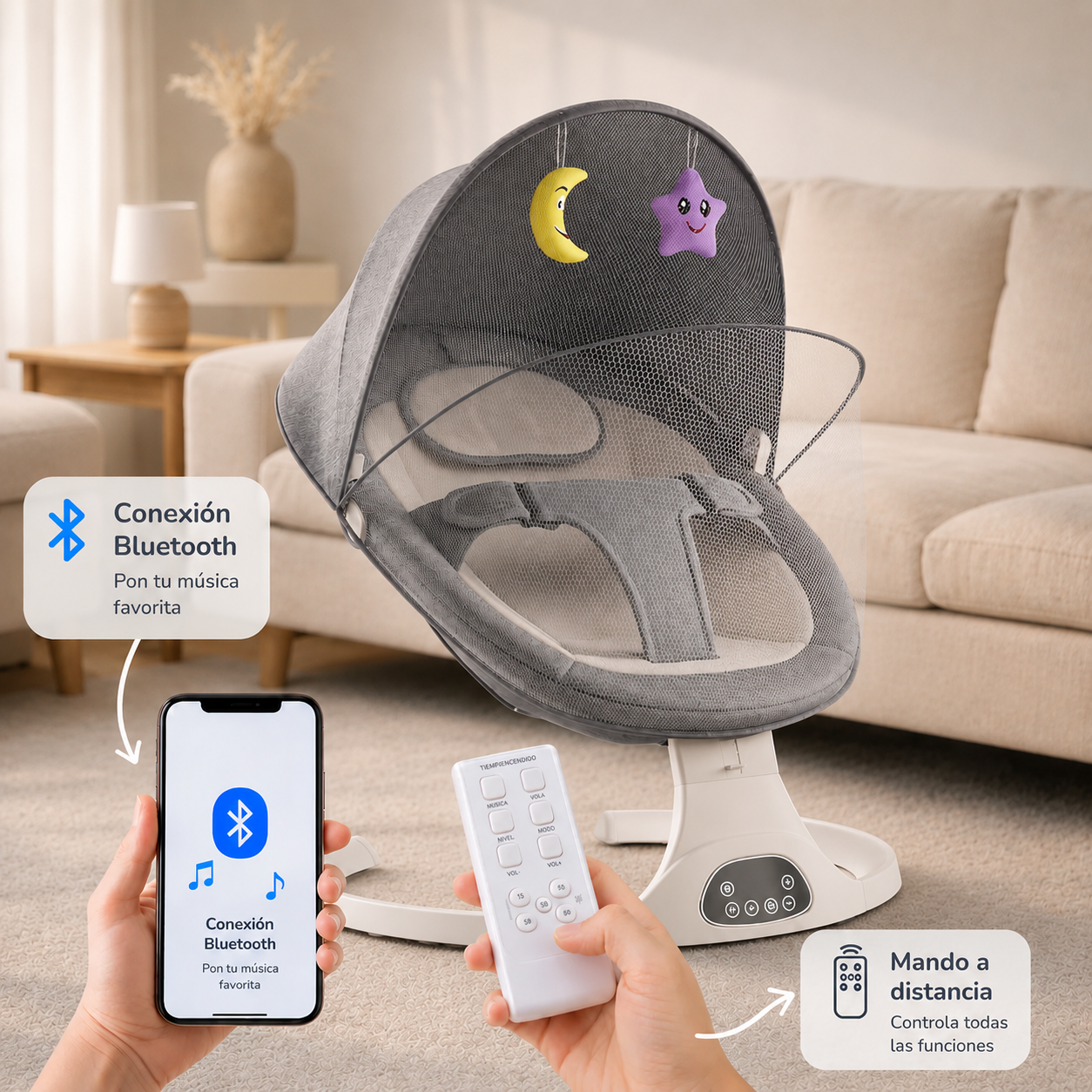 CalmBaby PRO | Mecedora eléctrica para bebés